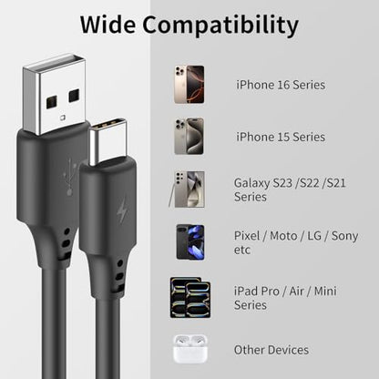 Coiled USB to USB C Cable (USB A to USB C)
