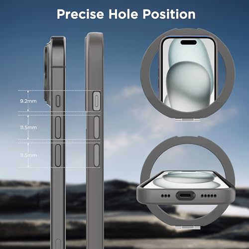 Magnetic Case for iPhone 15 with Stand (6.1" (for iPhone 15) / Light Gray)