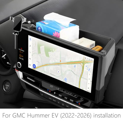 Car Phone Holder Center Console Organizer Tray for GMC Hummer EV 2022 2023 2024 2025 2026 Auto Interior Accessories Best Cell Phones Mount Mobile CellPhone Stand Dashboard Screen Storage Accessory