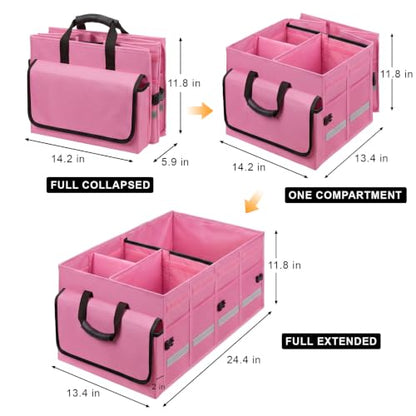 Car Trunk Organizer and Storage for Car (Pink / Medium)