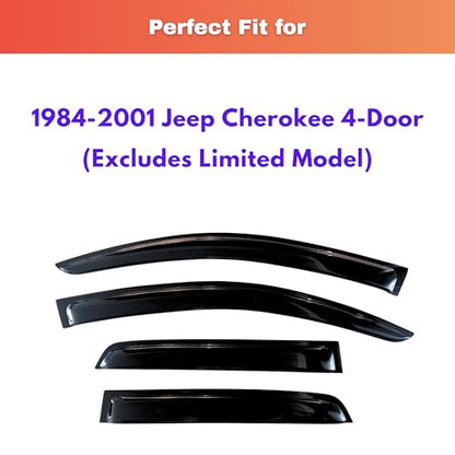 Rain Guards Window Visors for 1984 (1984-2001 Cherokee (4-Door))