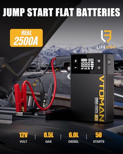 X1 Jump Starter with Air Compressor for Up to 8.5L Gas (Black)