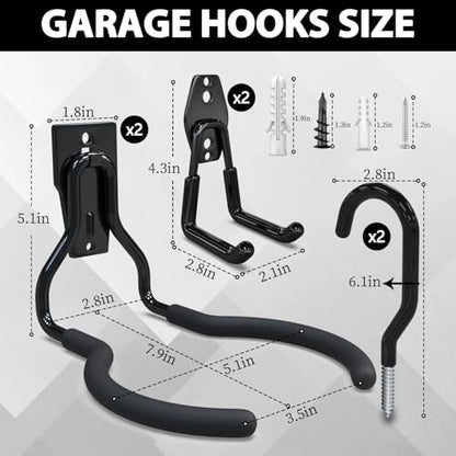 Oversized Garden Power Tool Hanger 2 Pack (2 Pack Weed Eater Hanger - 2SU / Black)