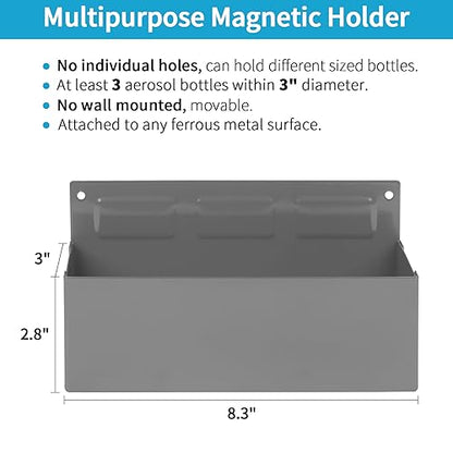 Magnetic Aerosol Spray Can Holder (Silver Grey / Large(3" x 8.3"))