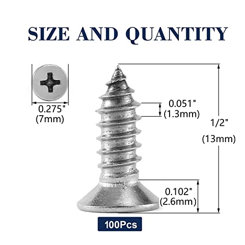 6 x 1 2" Wood Screw 100Pcs 18 (#6 x 1/2")
