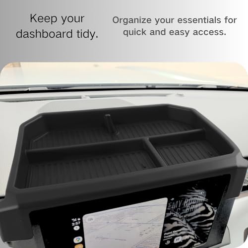 Dashboard Storage Box Compatible with 2024 2025 Toyota Tacoma and 2025 4Runner Accessories Center Console Screen Dash Organizer Tray (Dashboard Organizer Tray)