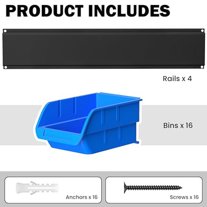 Wall Mounted Storage Bins (Blue)