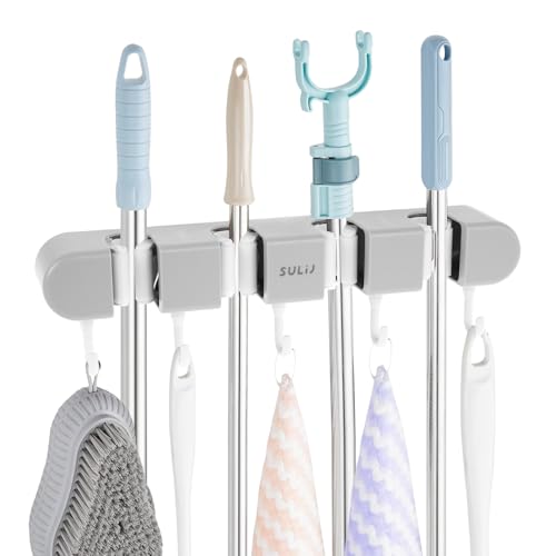 3PCS Broom Holder Wall Mount (grey)