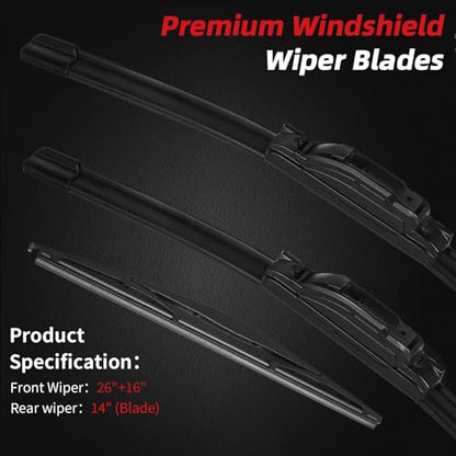 Premium Windshield Wiper Blades (26"+16"+14"(Set of 3))
