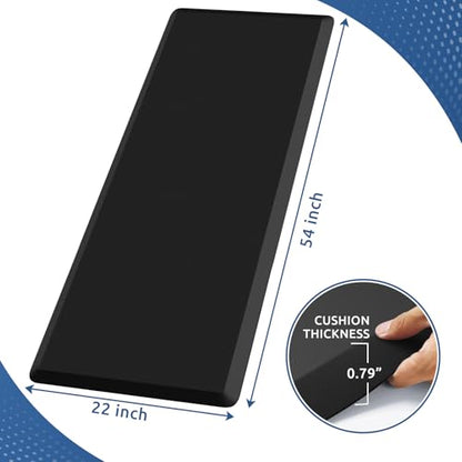 0.8" Thick Kitchen Mat Cushioned Anti Fatigue Rug Comfort Floor Mats (Black / 54"L x 22"W x 0.8"Th)