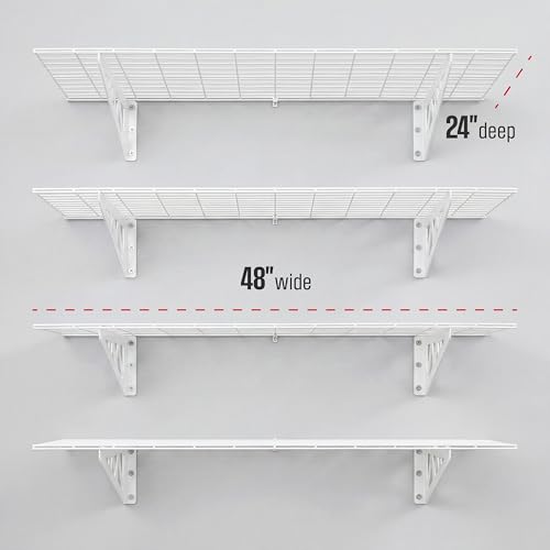 Steel Garage Wall Shelves 4 (24"x48" (4-Pack) / White)