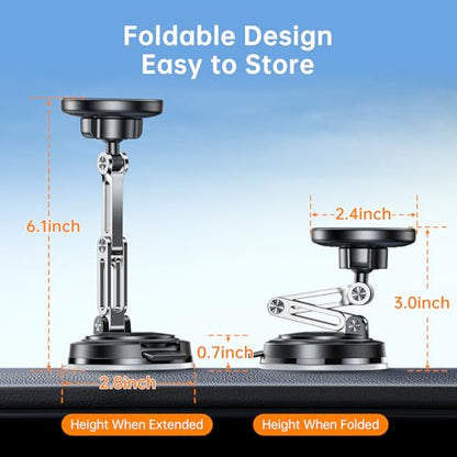 for MagSafe Car Mount Vacuum Magnetic Phone Holder Dash Windshield