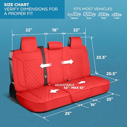 Curated Cabernet Napa Leather Seat Covers for Cars & SUVs (Red (Cabernet) – Set / Full Set)