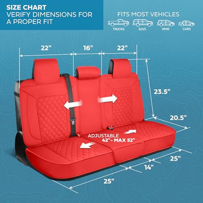 Curated Cabernet Napa Leather Seat Covers for Cars & SUVs (Red (Cabernet) – Set / Full Set)