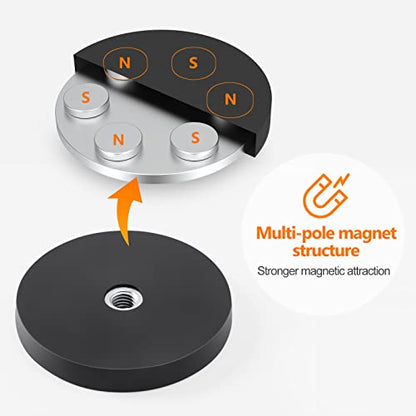 4Pcs Strong Magnetic Hook (2 Black+2 Orange)