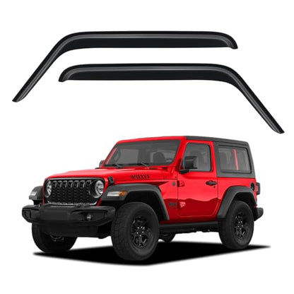 Window Visors Rain Guards for 2007 (2007-2018 Jeep Wrangler JK)