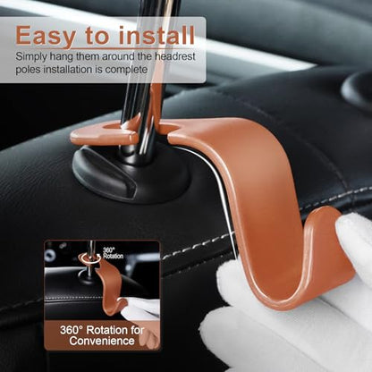 Car Seat Headrest Hook (Brown)
