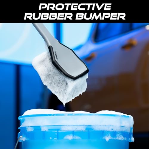 Wheel and Fender Cleaning Brush with Long Handle for Car Detailing (16.5 Inch)