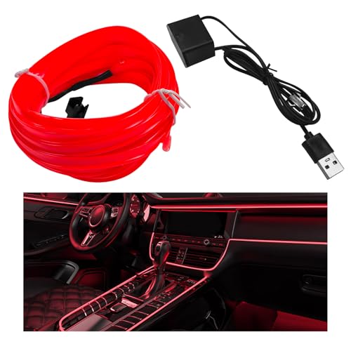 EL Wire Interior Car LED Strip Lights (Red)