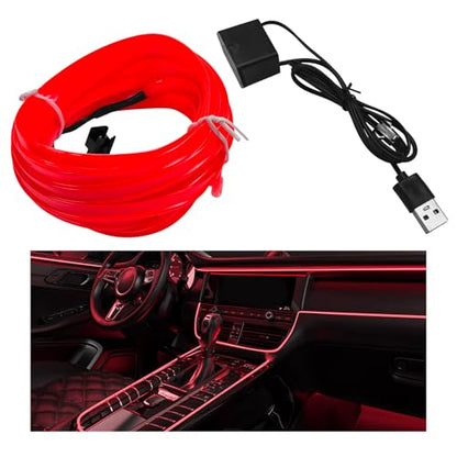 EL Wire Interior Car LED Strip Lights (Red)