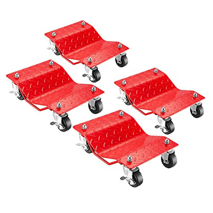 Car Jack Tire Skates (Red / 4 Pack)