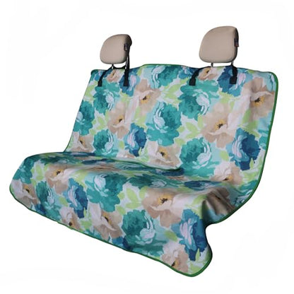 Back Seat Cover for Car Trucks Van SUV Jeep (Rear Bench Seat Towel / Chrysanthemum)