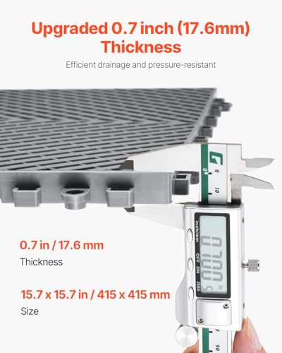 Interlocking Drainage Mat (Grey / 15.7 x 15.7 inch)