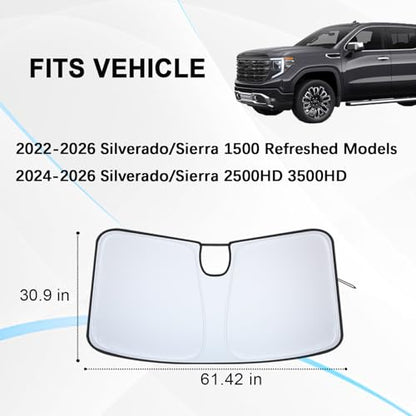 Windshield Sun Shade for 2022 (for Silverado/Sierra 2022-2026)