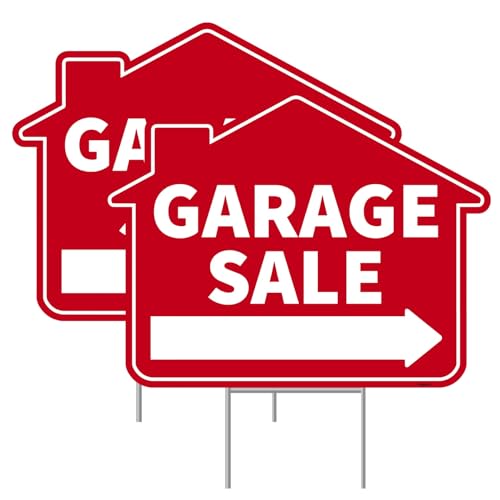 2PC Garage Sale Yard Sign with Stakes (Garage Sale)