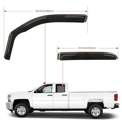 In Channel Window Deflectors for Ram 1500 2019 (Ram 1500 2019-2024 Quad Cab)