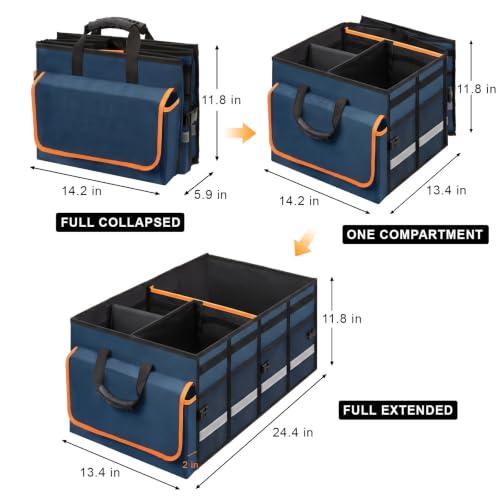 Car Trunk Organizer and Storage for Car (Blue / Medium)