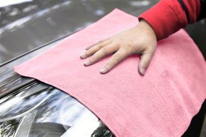 Microfiber Cleaning Cloths (Pack of 36 - 16x16 Inches / Pink)