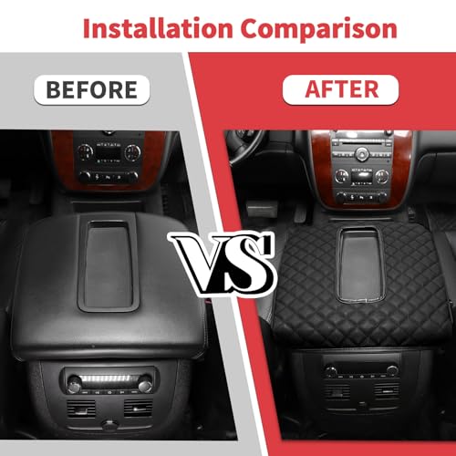 Car Center Console Cover Pad Fit for Chevy Silverado (Black)