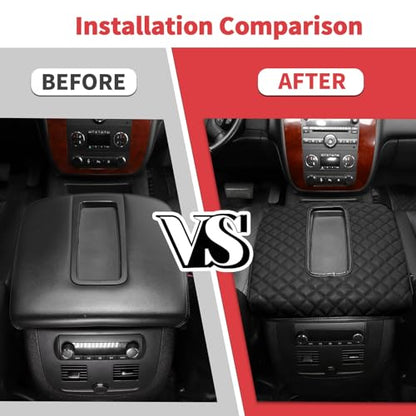 Car Center Console Cover Pad Fit for Chevy Silverado (Black)