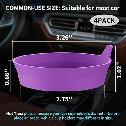 Car Cup Holder Coasters [4 Pack] Silicone Cups Mats (4pack-deep Purple)