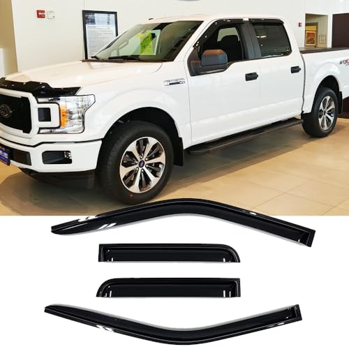 Window Visors for 2015 (15-22 Crew (SuperCrew) Cab (Dark Smoke))
