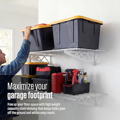 Steel Garage Wall Shelves 2 (24"x48" (2-Pack) / White)