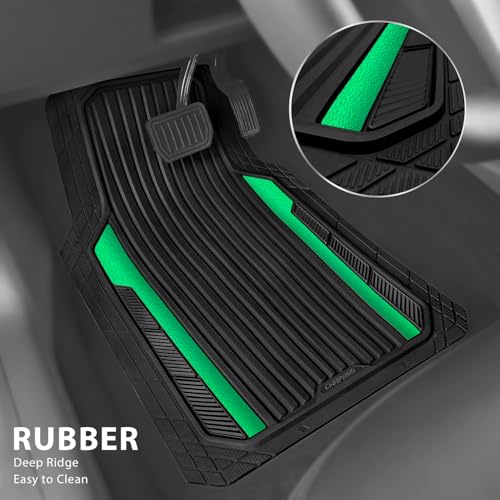 Heavy Duty Rubber Car Mats Metallic (Black Green)