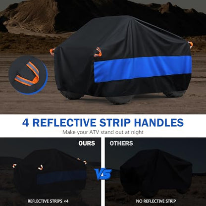 ATV Cover Waterproof Heavy Duty Universal Quad Cover Outdoor Storage Cover 4 Wheeler UV Protection for Polaris Yamaha Honda Suzuki Kawasaki (Black / A1-78.7''L x 37.4''W x 41.7''H)