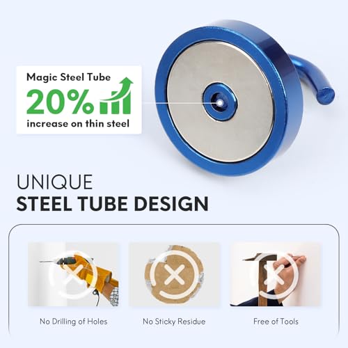 Magnetic Hooks Steel Tube Design for Cruise (Navyblue / 130lb Magnetic Hooks)