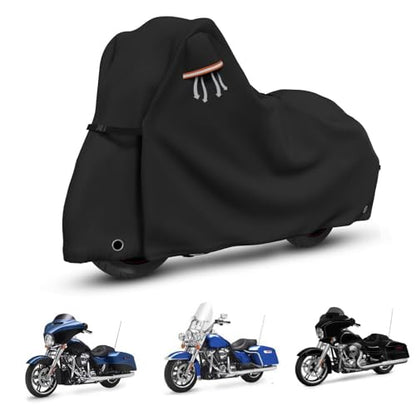 Motorcycle Covers with Side Box Waterproof Outdoor for Harley Davidson Touring Models Road King (Side Box)