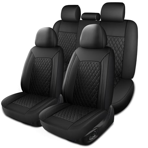 Faux Leather Full Set Car Seat Covers (N1 Black / Full Set)
