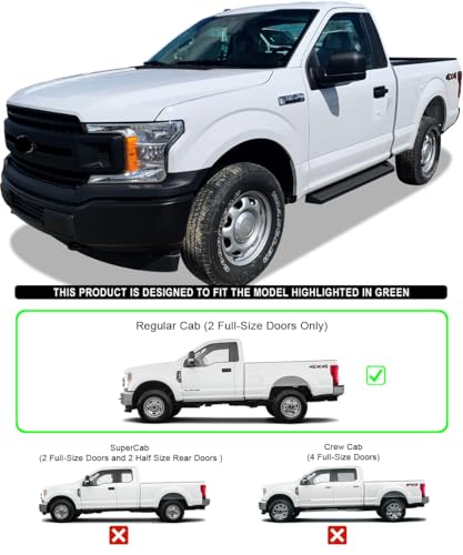 iRunning Boards OE Style Black for F150 F250 F350 Regular Cab (Aluminum Black / Running Board Style)
