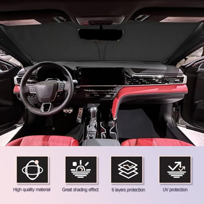 for 2025 2026 Toyota Camry Windshield Sun Shade Windshield Sunshades 2025 2026 Toyota Camry Accessories Sunshade Cover Block UV Ray Front Window Sunshade (2025 2026 Toyota Camry)