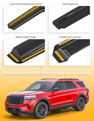 in Channel Window Visors Rain Guards for Ford Explorer 2020 (Fit for 2020-2026 Ford Explorer)