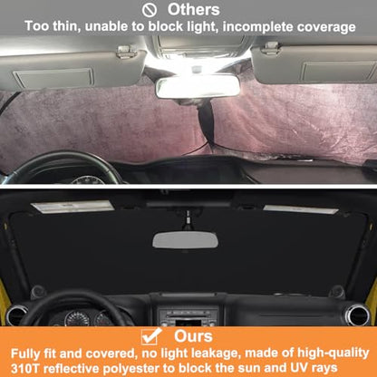 Windshield Sun Shade for Jeep Wrangler JK 2007 (for Wrangler JK 2007-2018)