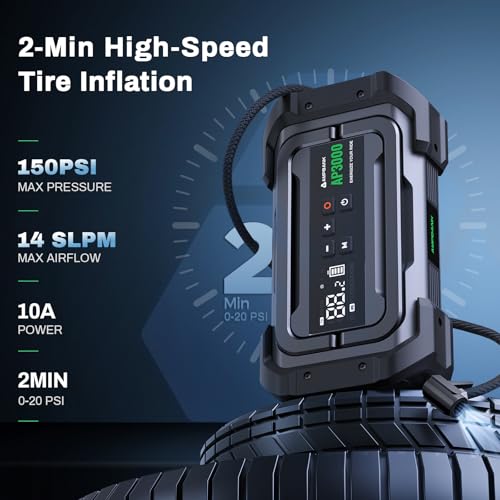 Jump Starter with Air Compressor (Black)