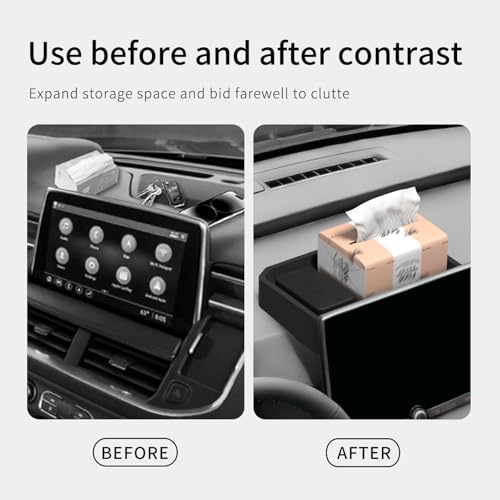Dashboard Storage Box for Toyota RAV4 2026 Center Console Organizer Box Behind Screen Organizer Tray Silicone Interior Accessories (26RAV4 D-BOX US)
