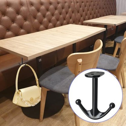 Ball Two Prong Ceiling Hook for Closet Top Bathroom Kitchen Cabinet Garage Pack of 8 (Black)