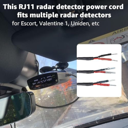 16.5" RJ11 Mirror Tap Radar Detector Cord for Escort Uniden V1 & More